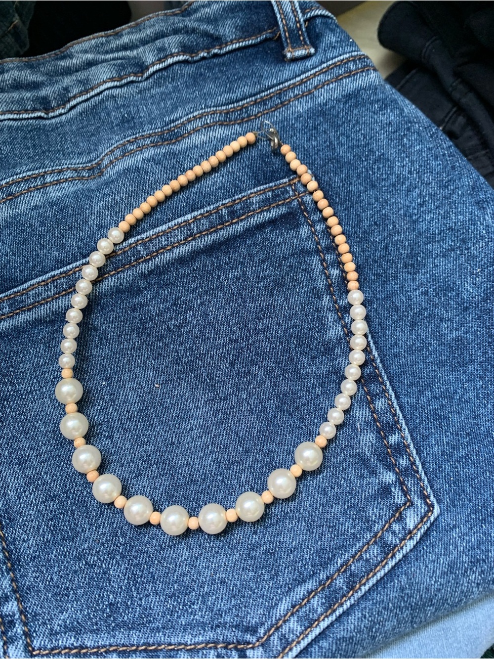 Pearl & Peach Bead Necklace - Women's Jewelry
